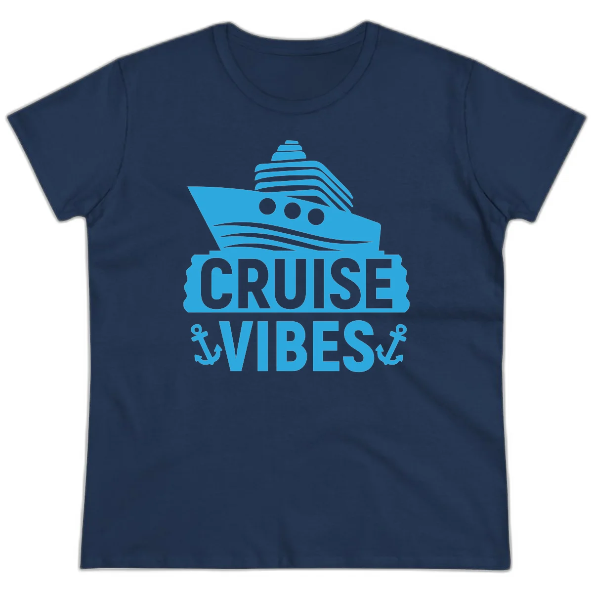 Cruise & Vibes Ladies Tee in Navy