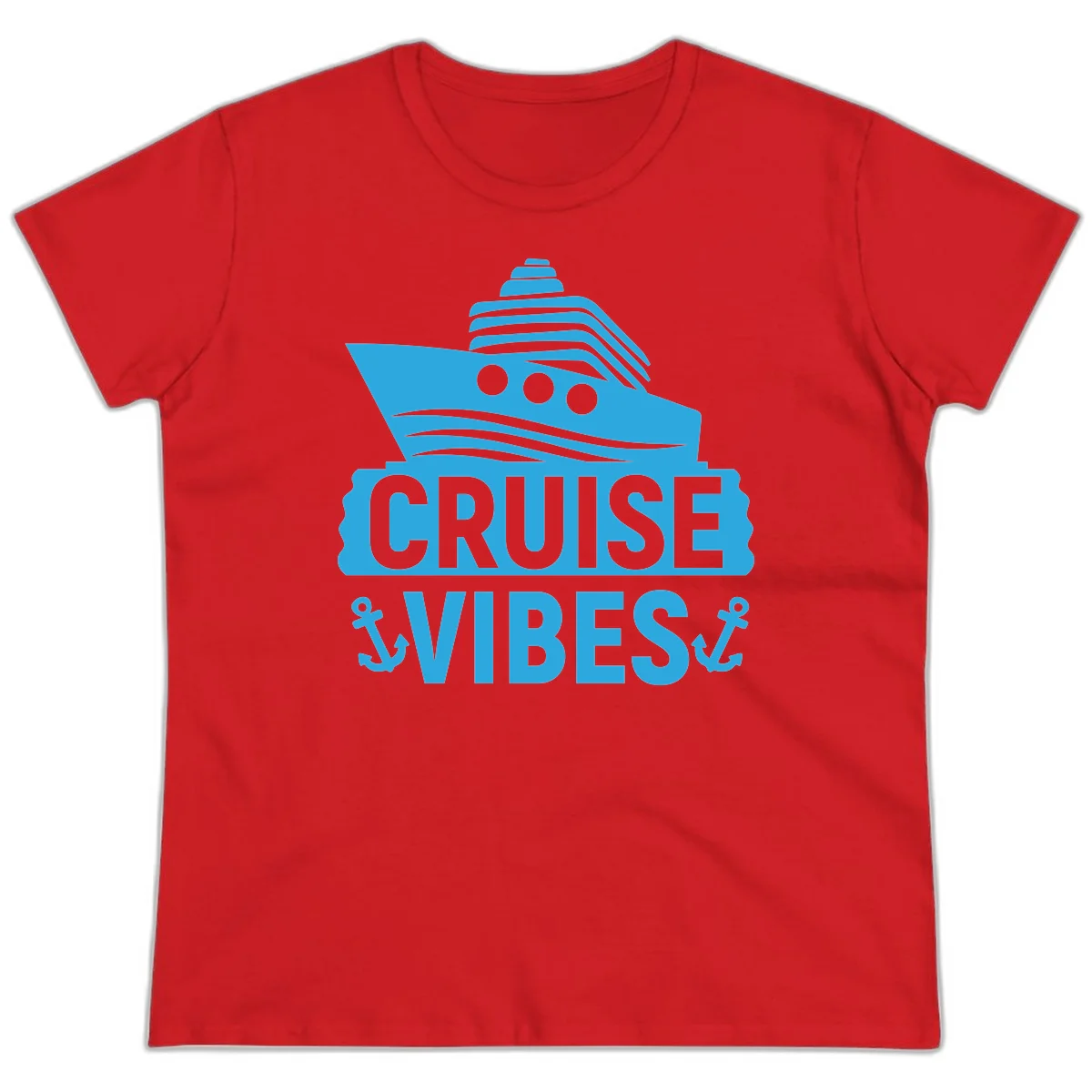 Cruise & Vibes Ladies Tee in Red