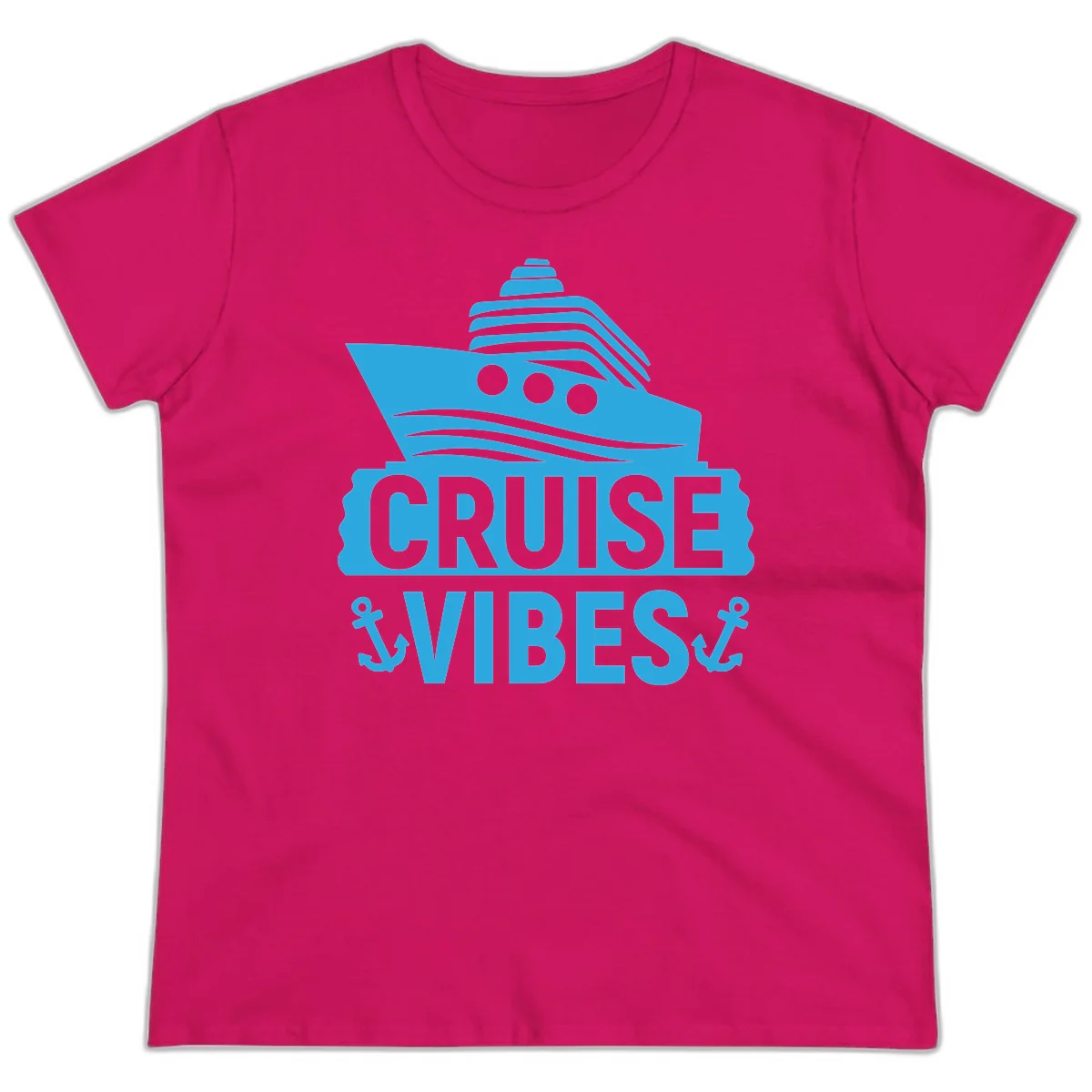 Cruise & Vibes Ladies Tee in Heliconia