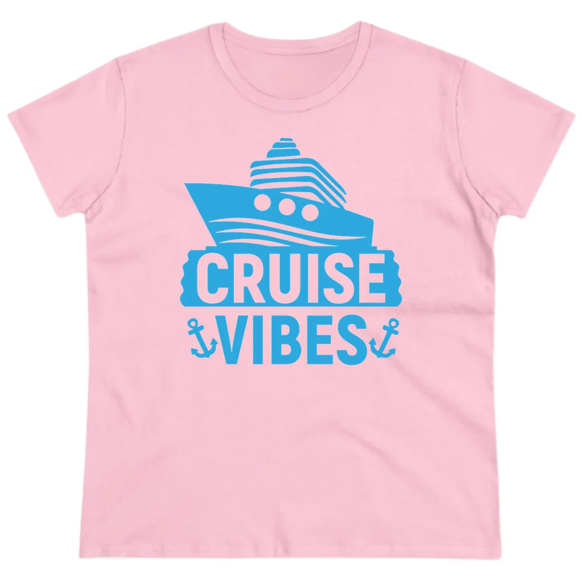 Cruise & Vibes Ladies Tee in Light Pink
