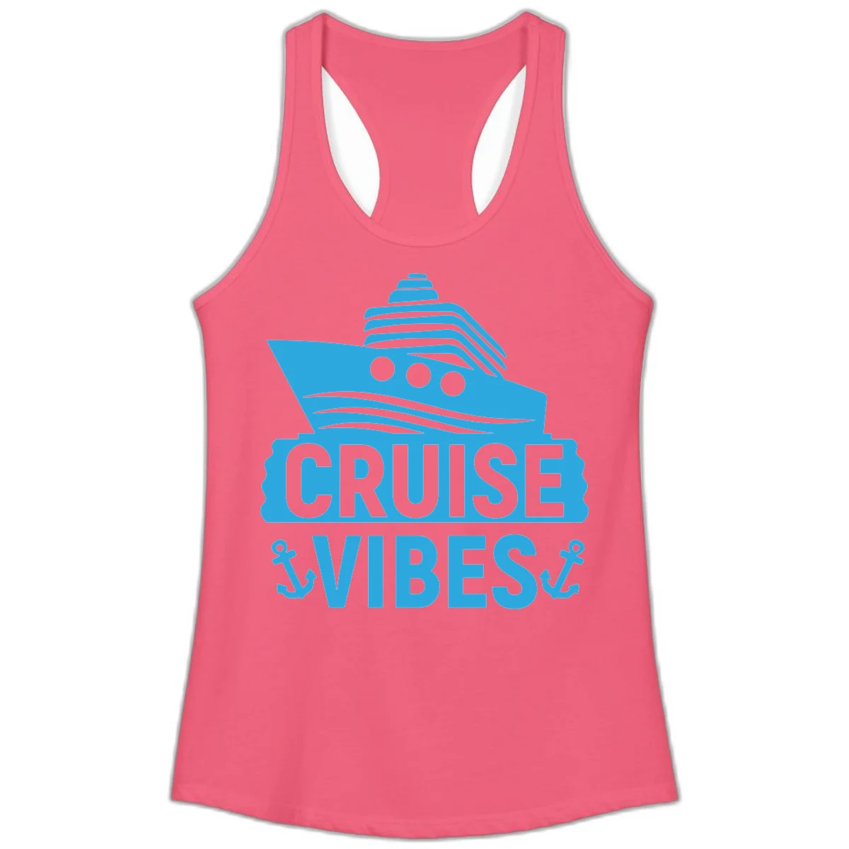 Cruise & Vibes Ladies Tank Top in Hot Pink
