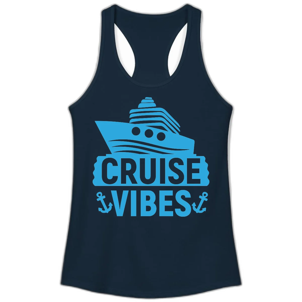 Cruise & Vibes Ladies Tank Top in Solid Midnight Navy