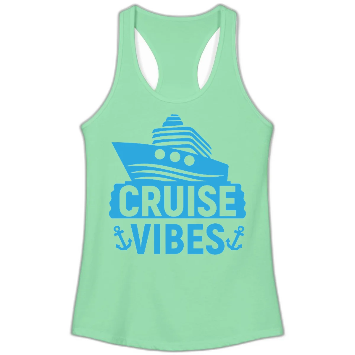 Cruise & Vibes Ladies Tank Top in Solid Mint