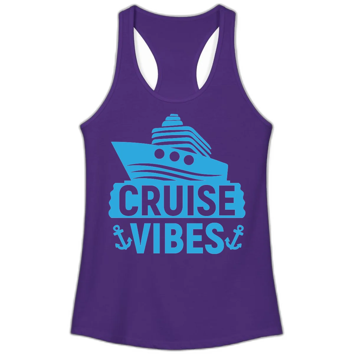 Cruise & Vibes Ladies Tank Top in Solid Purple Rush