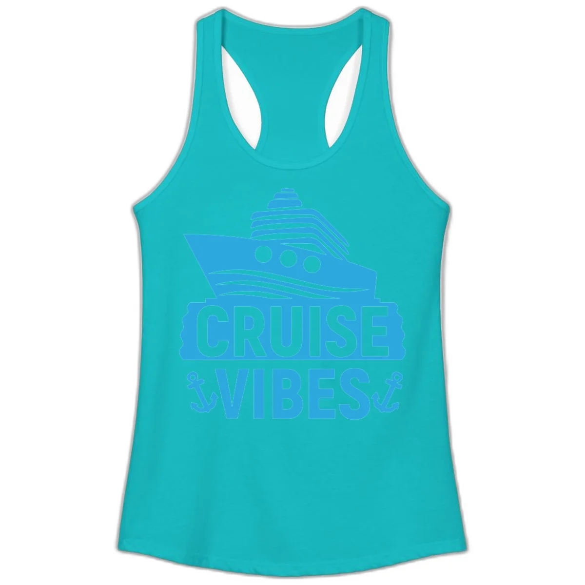 Cruise & Vibes Ladies Tank Top in Tahiti Blue