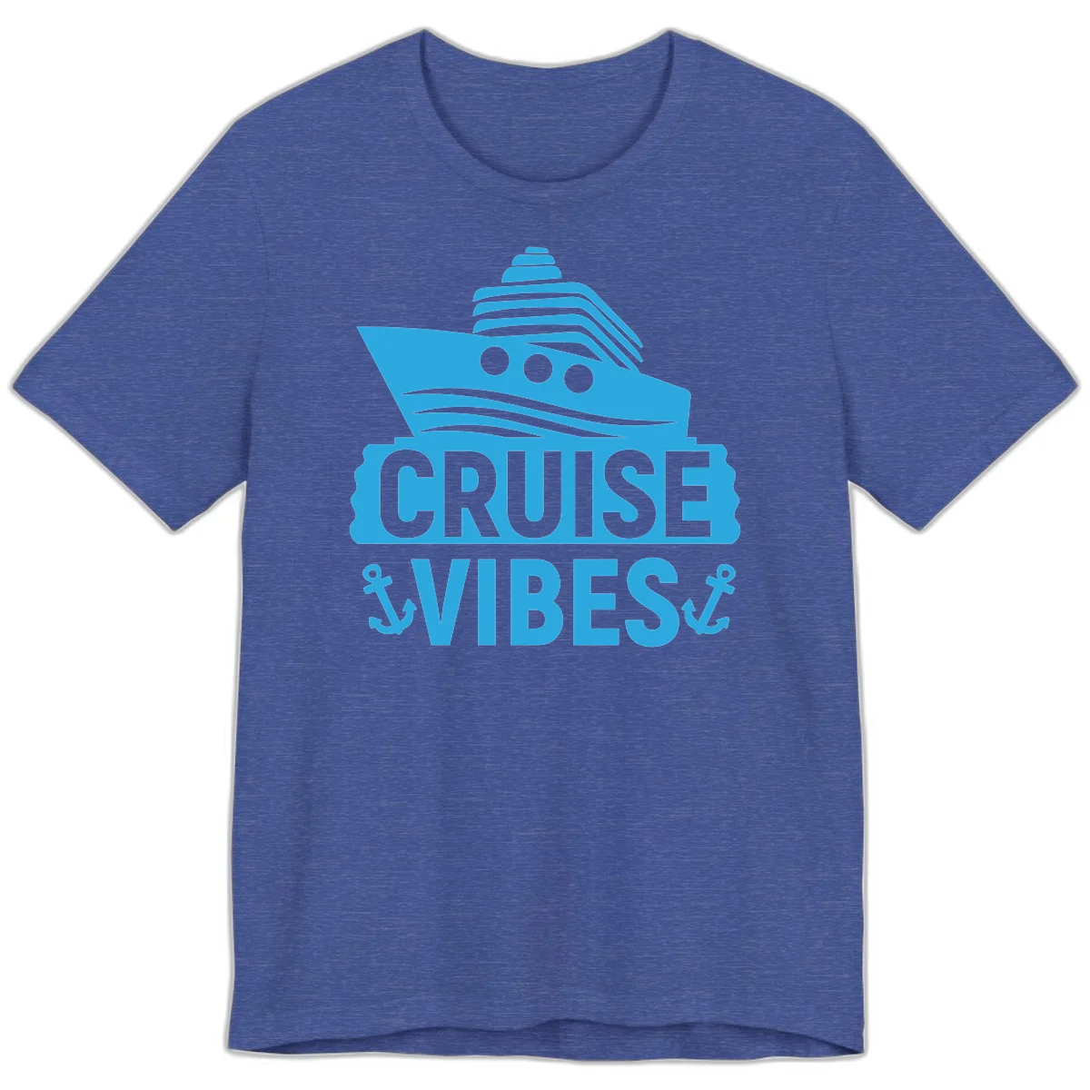 Cruise & Vibes Premium T-Shirt in Heather True Royal