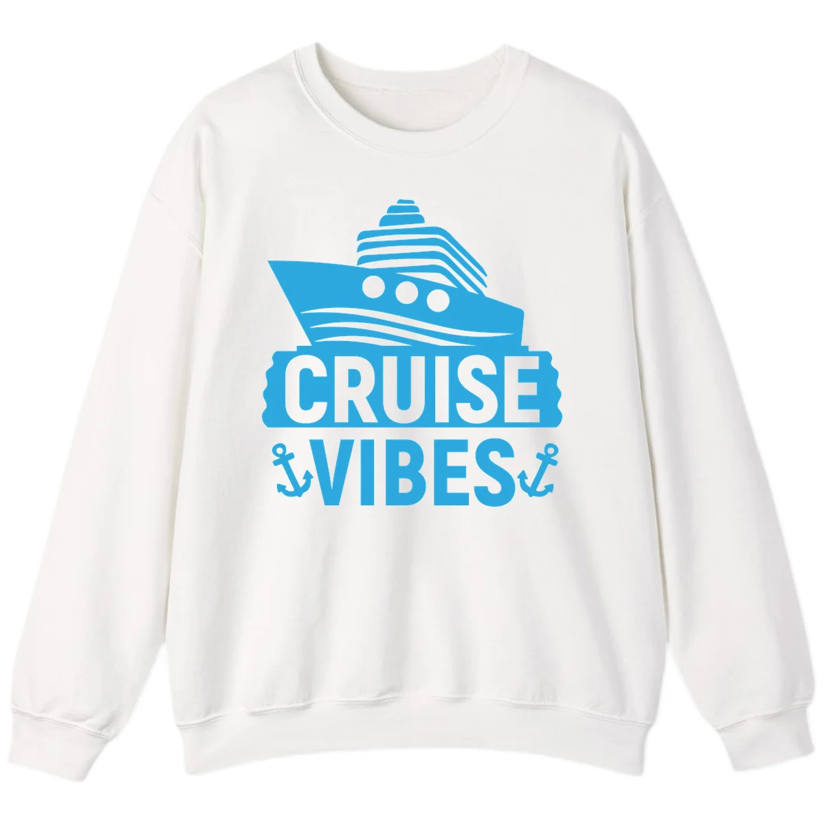Cruise & Vibes Crewneck Sweatshirt in White