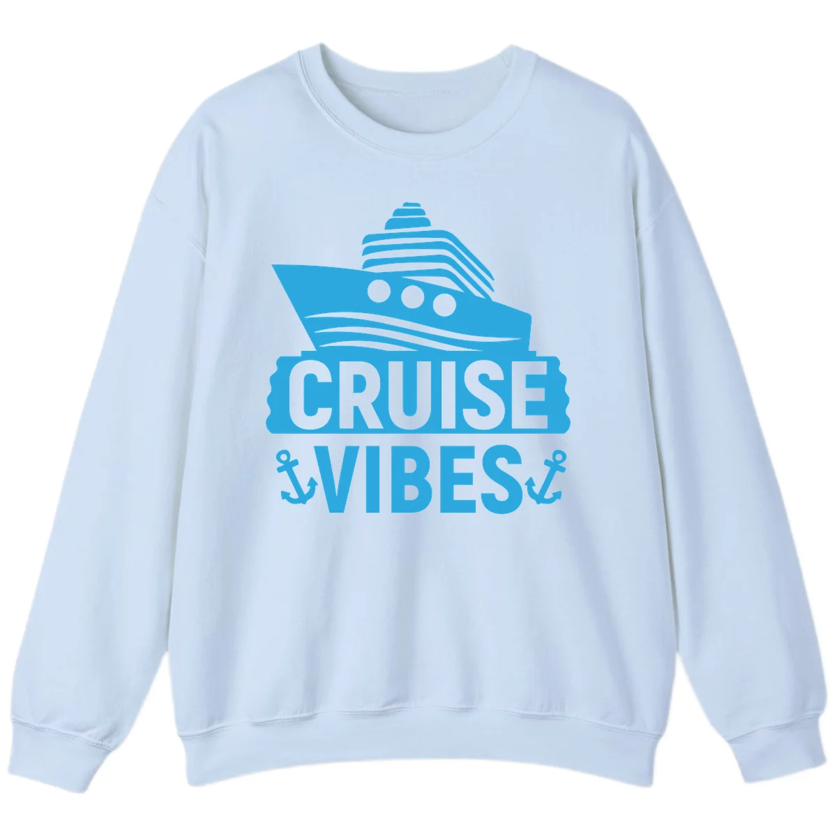 Cruise & Vibes Crewneck Sweatshirt in Light Blue