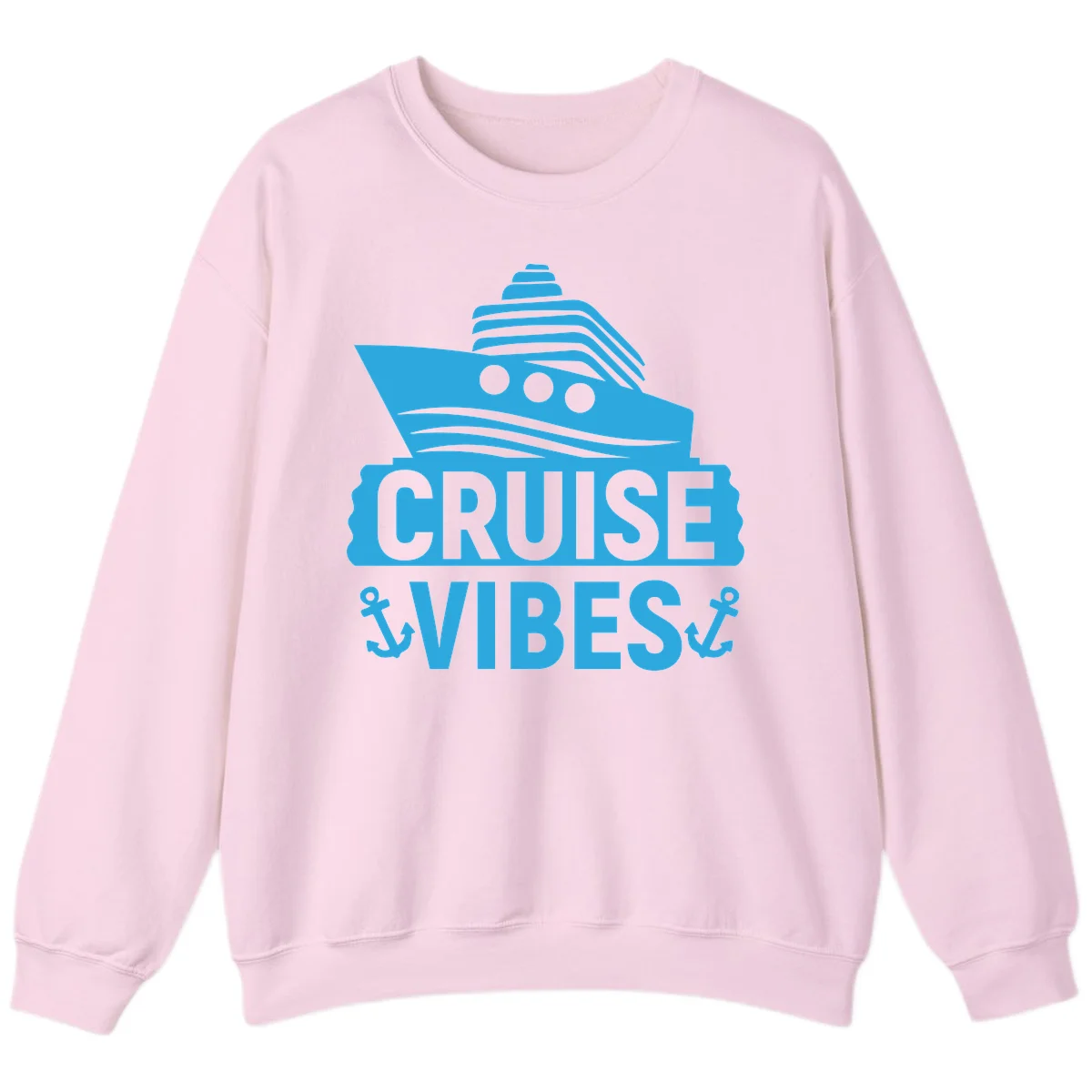 Cruise & Vibes Crewneck Sweatshirt in Light Pink