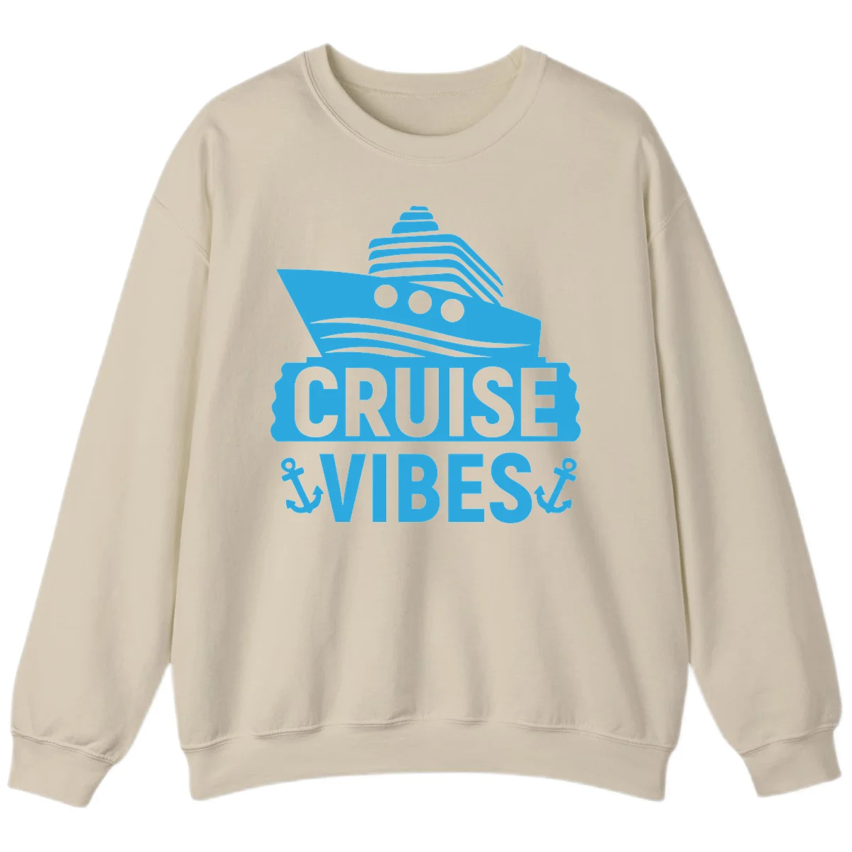 Cruise & Vibes Crewneck Sweatshirt in Sand