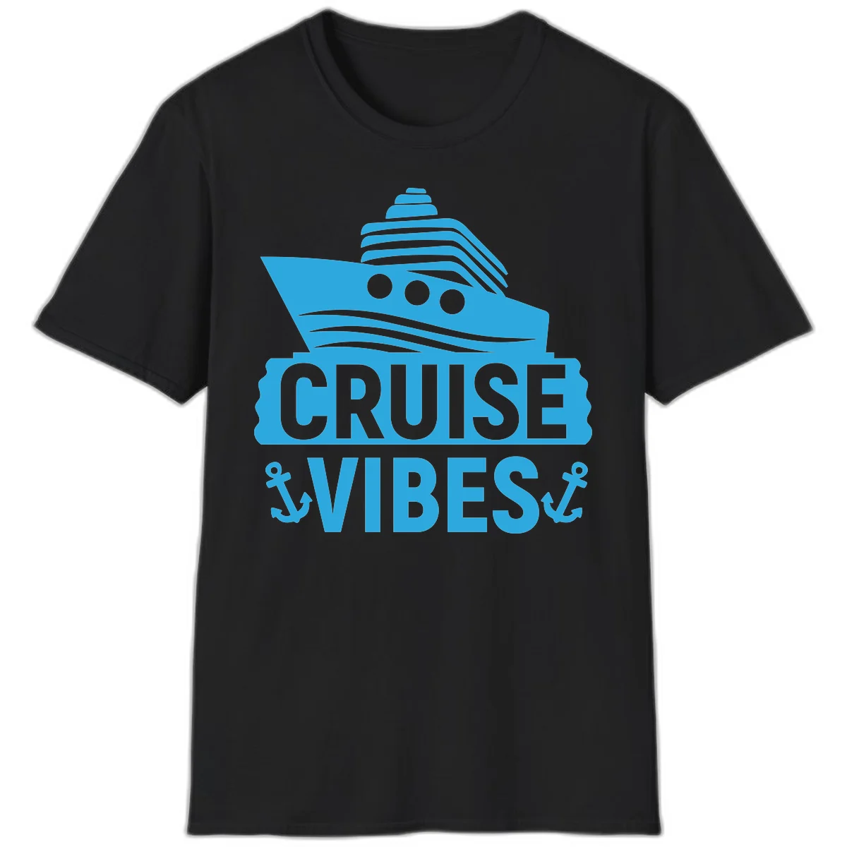 Cruise & Vibes T-Shirt in Black