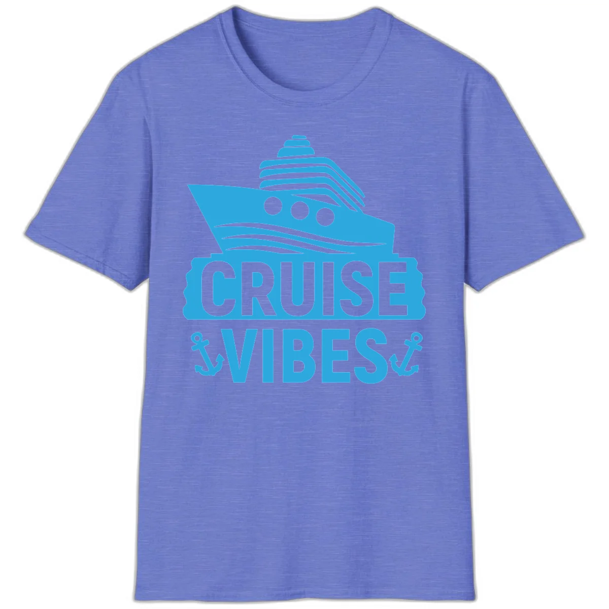 Cruise & Vibes T-Shirt in Heather Royal
