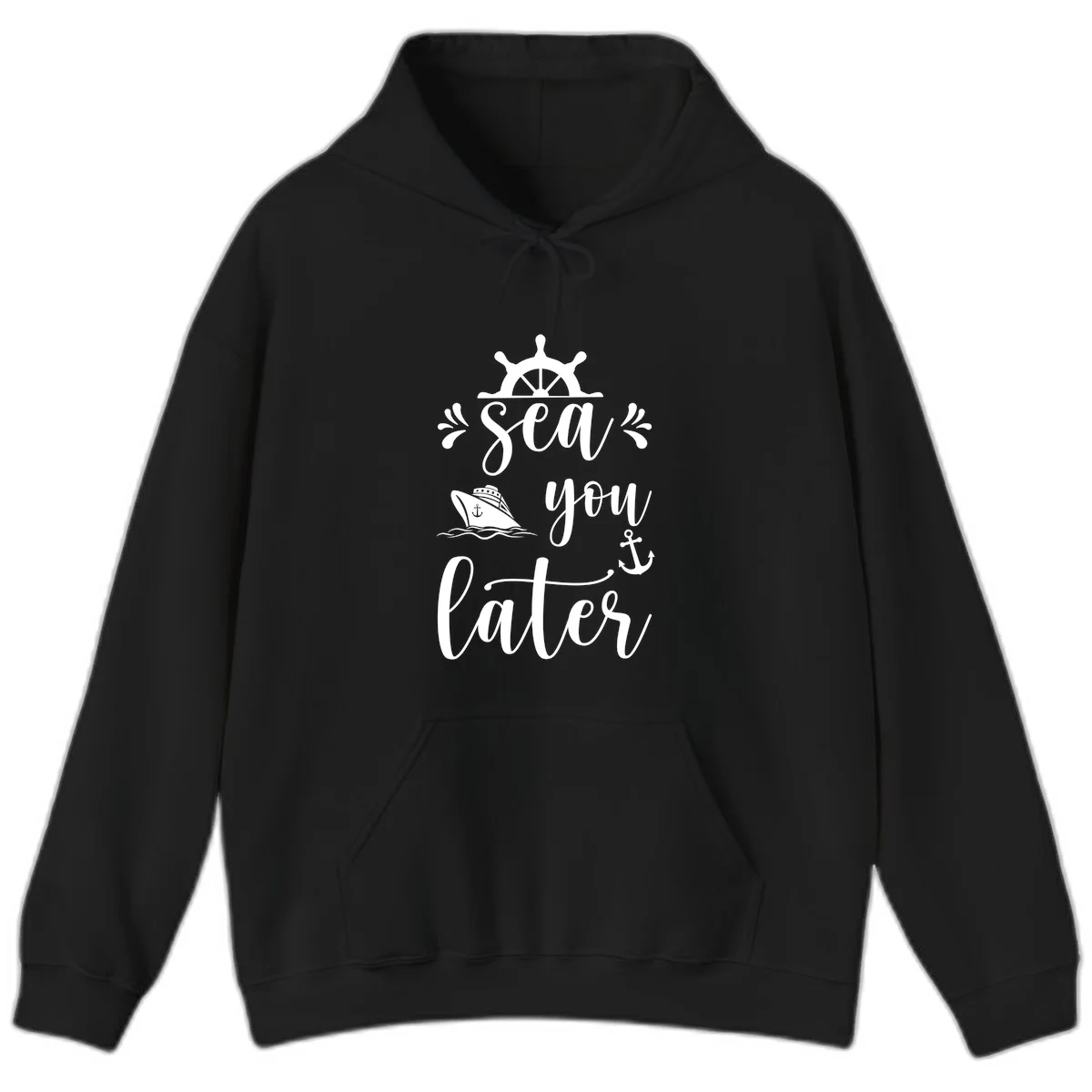 Sea You On The Sails Hoodie in Black