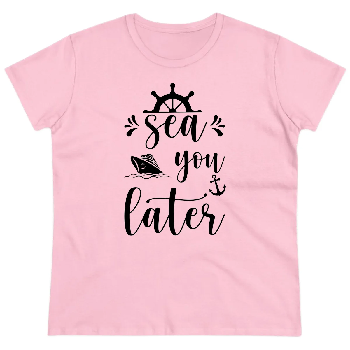 Sea You On The Sails Ladies Tee in Light Pink