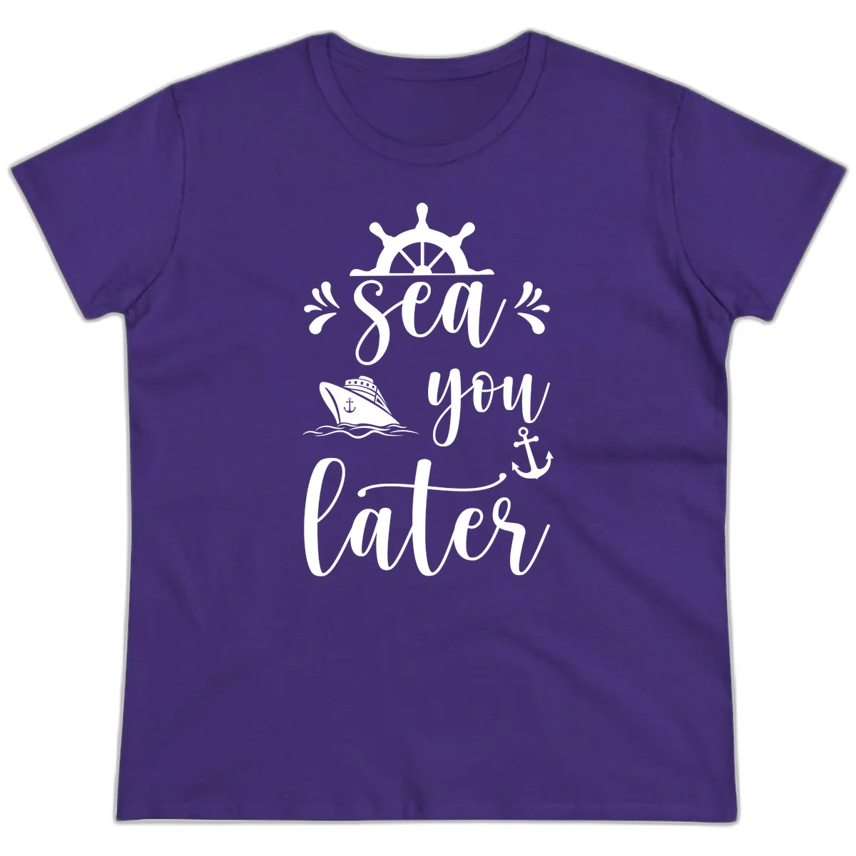 Sea You On The Sails Ladies Tee in Purple