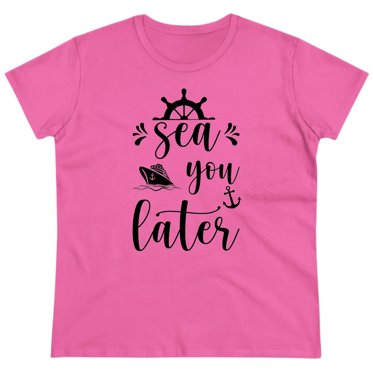 Sea You On The Sails Ladies Tee in Azalea