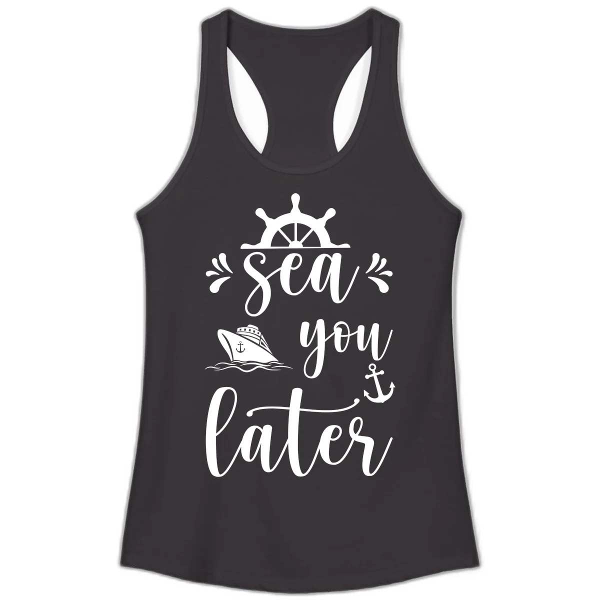 Sea You On The Sails Ladies Tank Top in Black