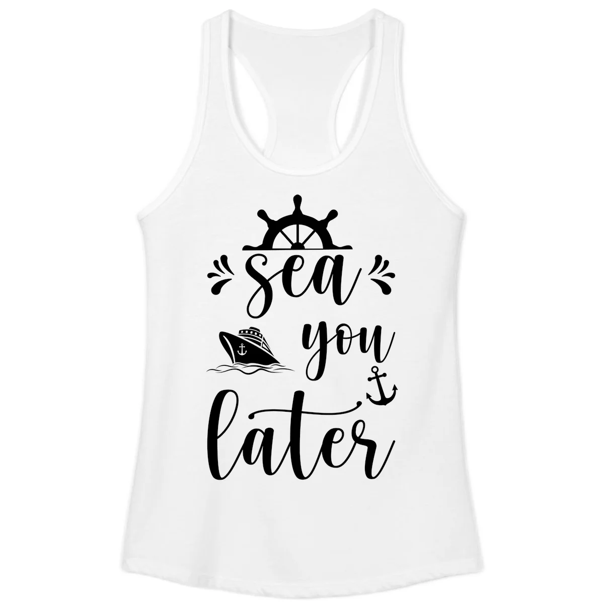 Sea You On The Sails Ladies Tank Top in White