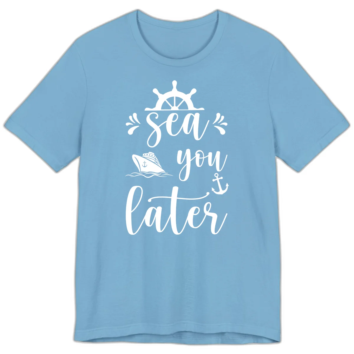 Sea You On The Sails Premium T-Shirt in Ocean Blue