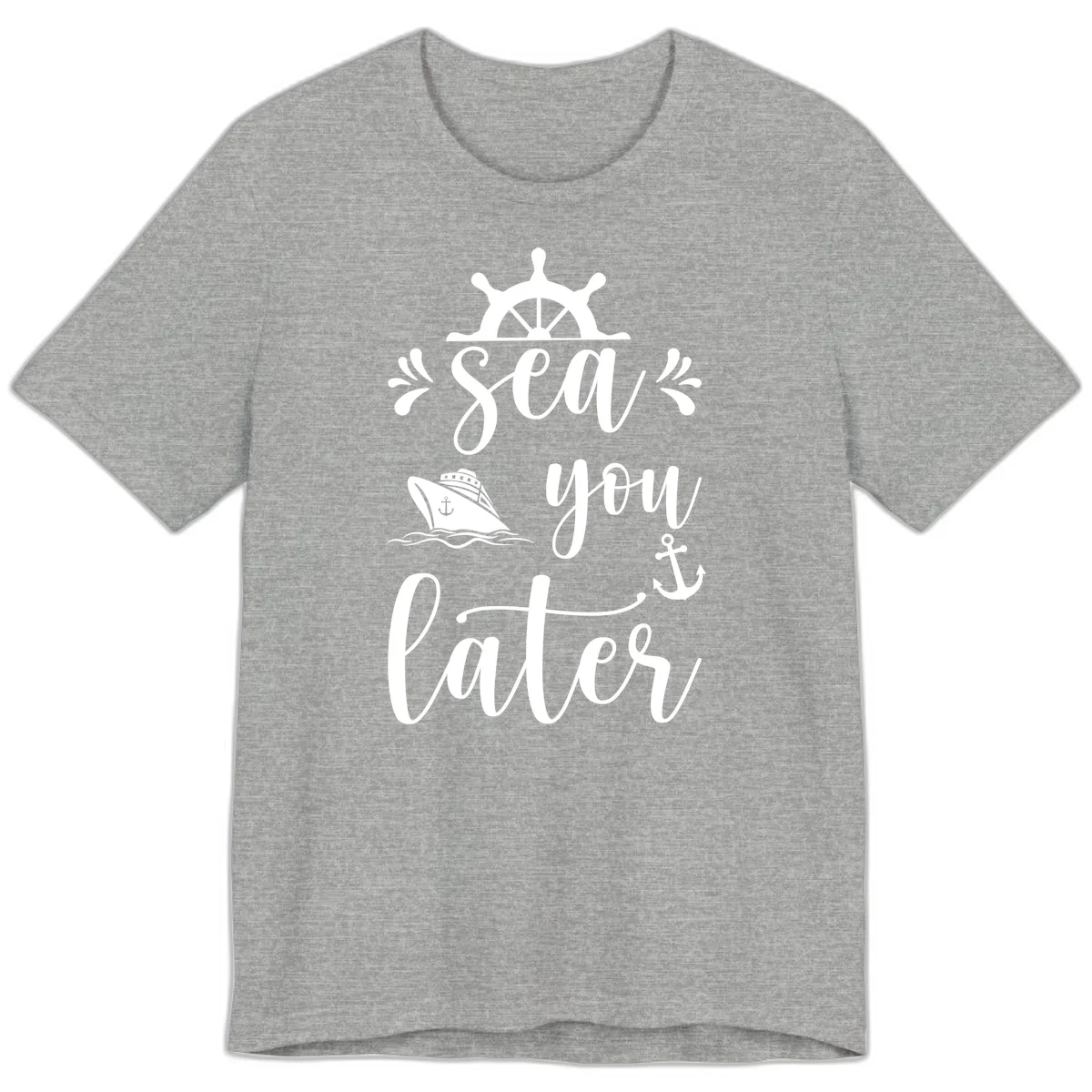 Sea You On The Sails Premium T-Shirt in Athletic Heather