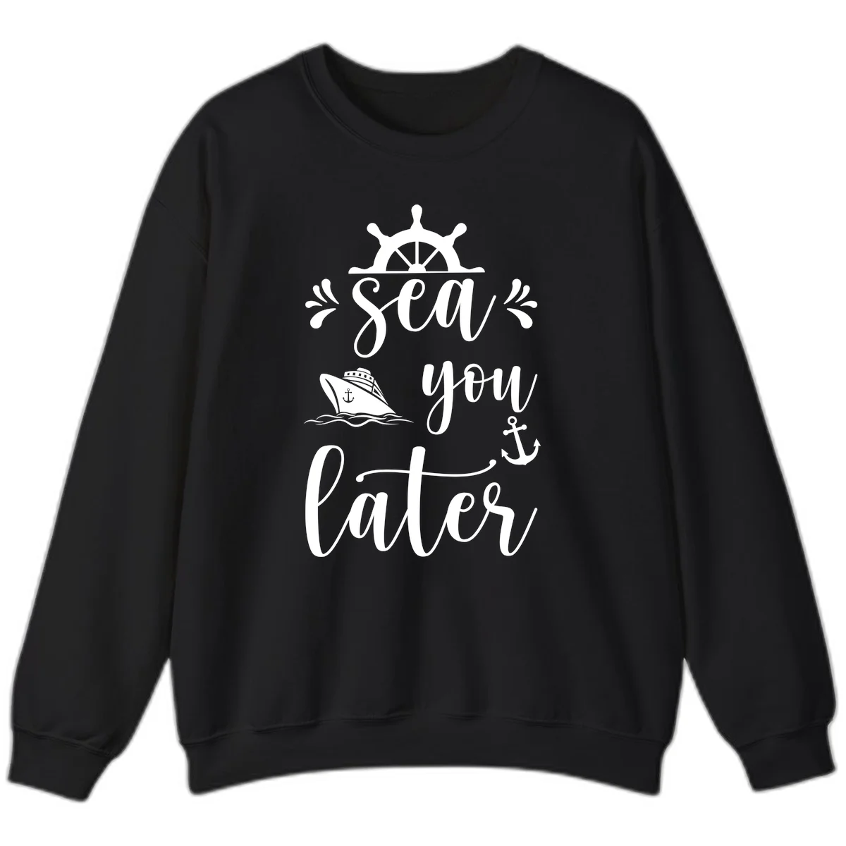 Sea You On The Sails Sweatshirt in Black