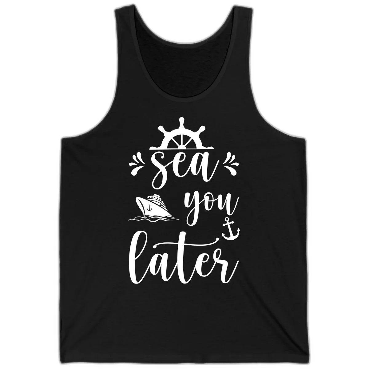 Sea You On The Sails Tank Top in Black