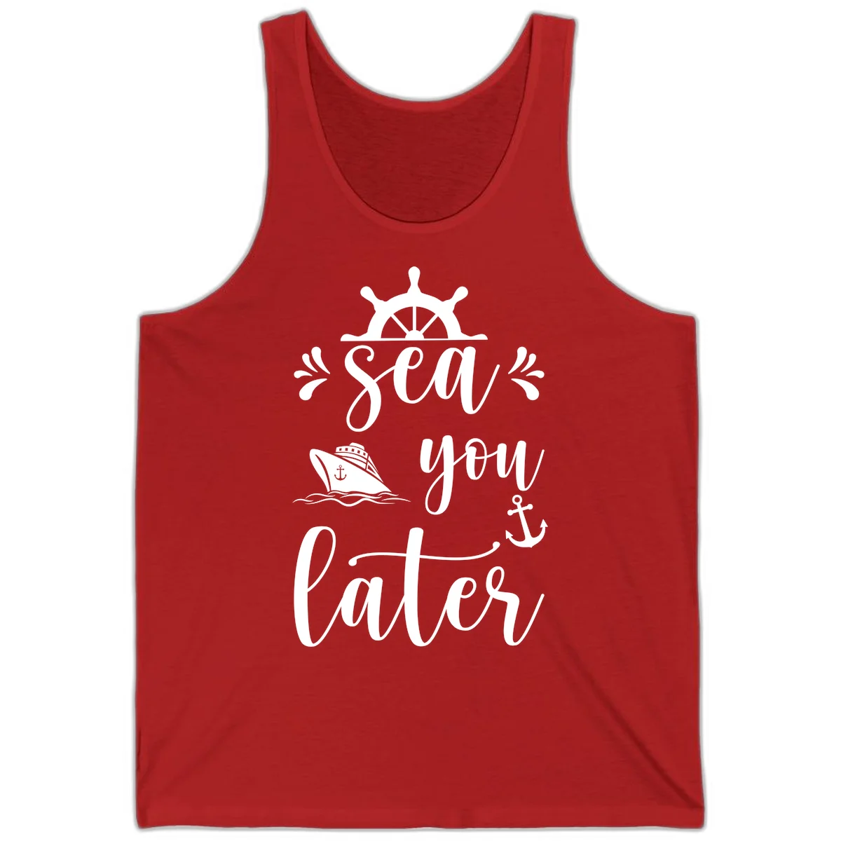 Sea You On The Sails Tank Top in Red