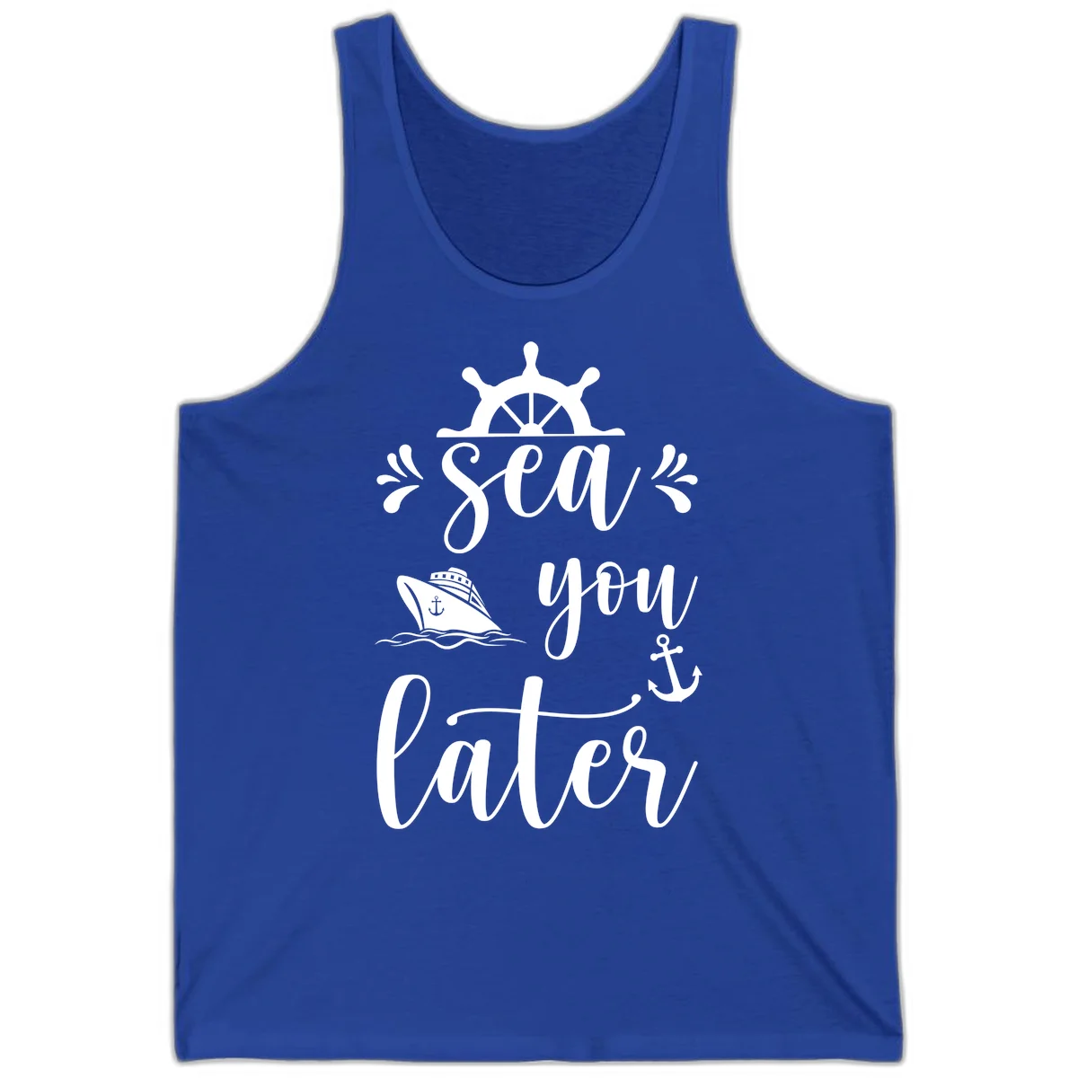 Sea You On The Sails Tank Top in True Royal