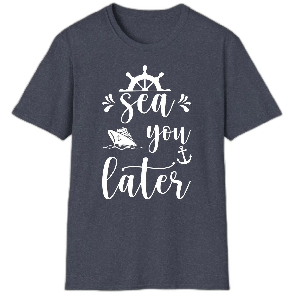 Sea You On The Sails T-Shirt in Heather Navy