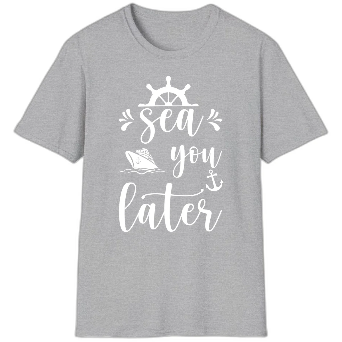 Sea You On The Sails T-Shirt in Sport Grey