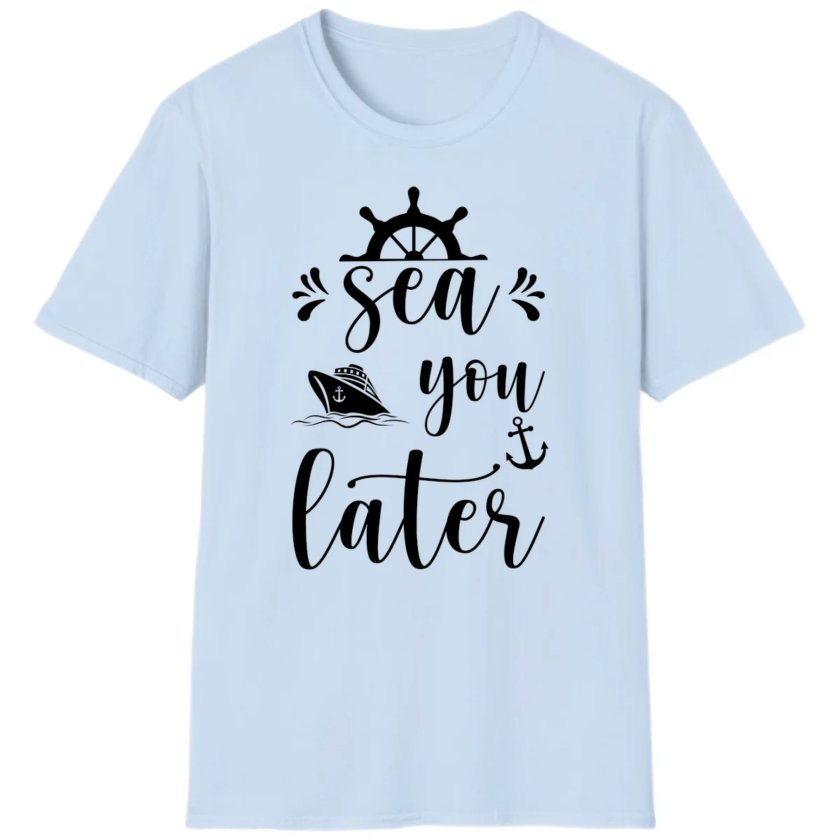 Sea You On The Sails T-Shirt in Light Blue
