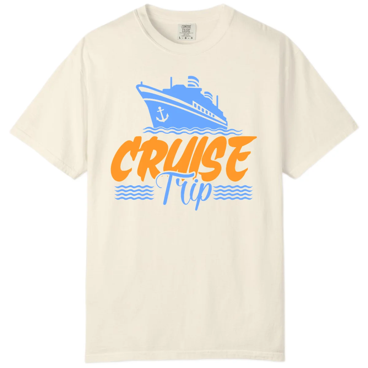 Cruise Trip Ship Anchor Waves Comfort Color in Ivory