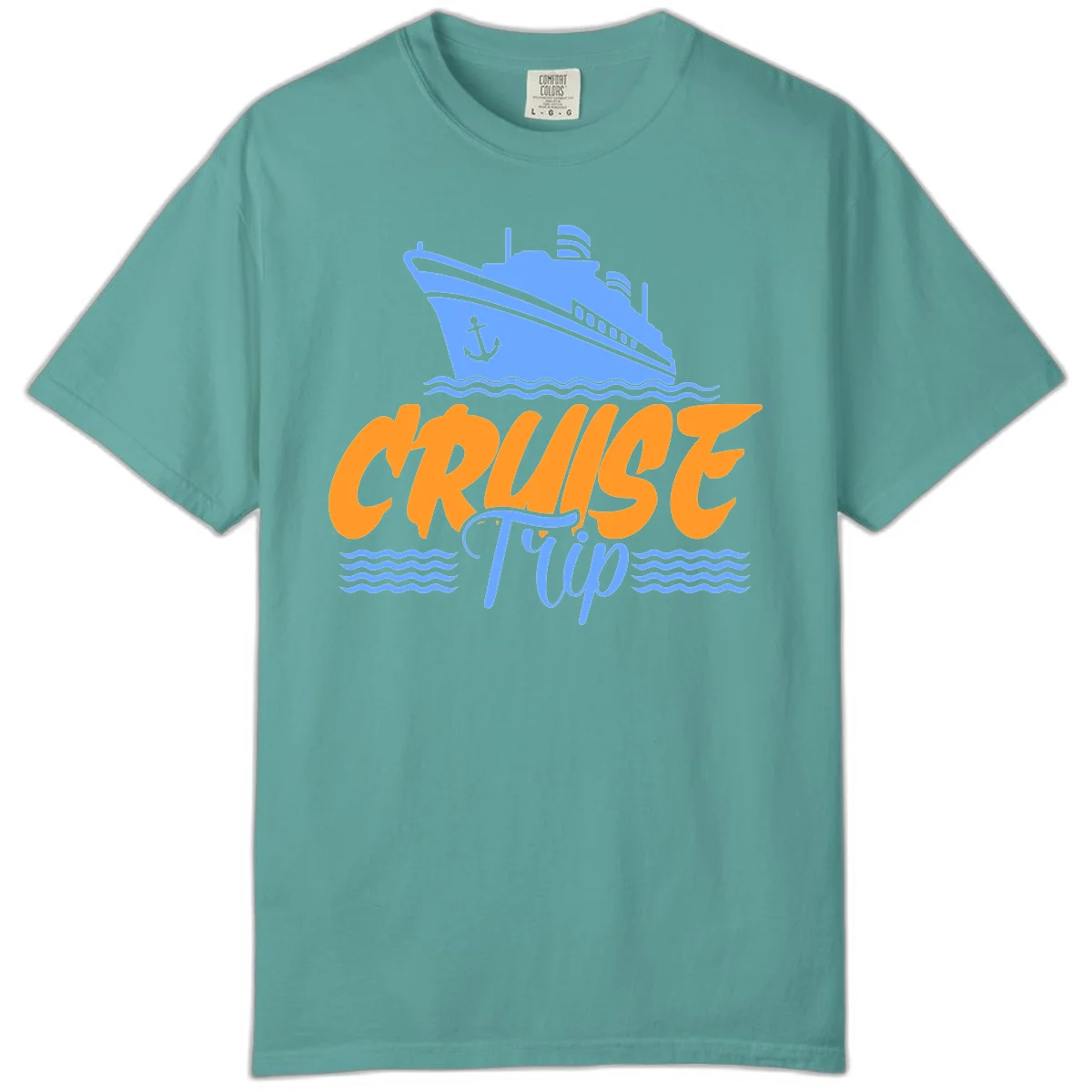 Cruise Trip Ship Anchor Waves Comfort Color in Seafoam