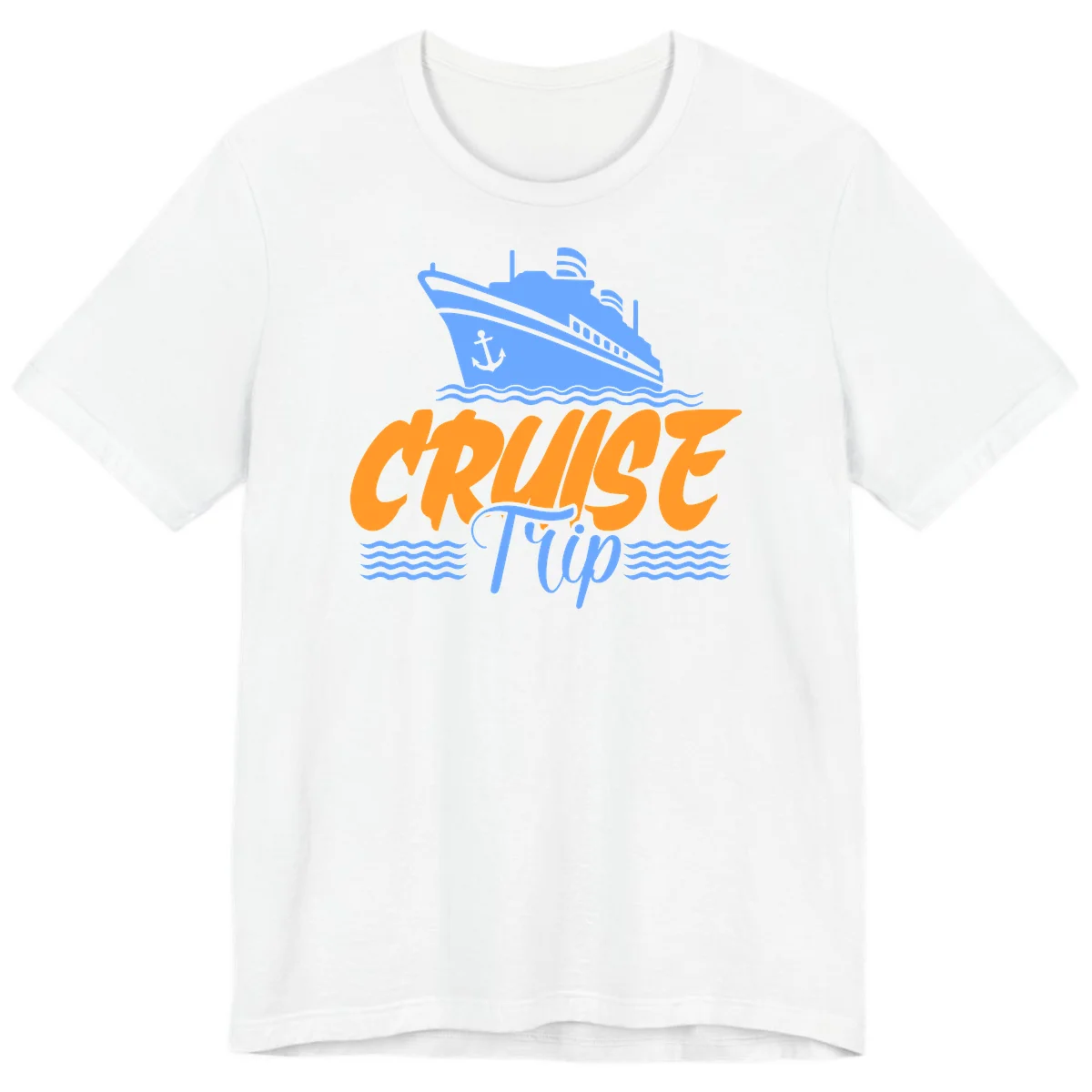 Cruise Trip Ship Anchor Waves Premium T-Shirt in White