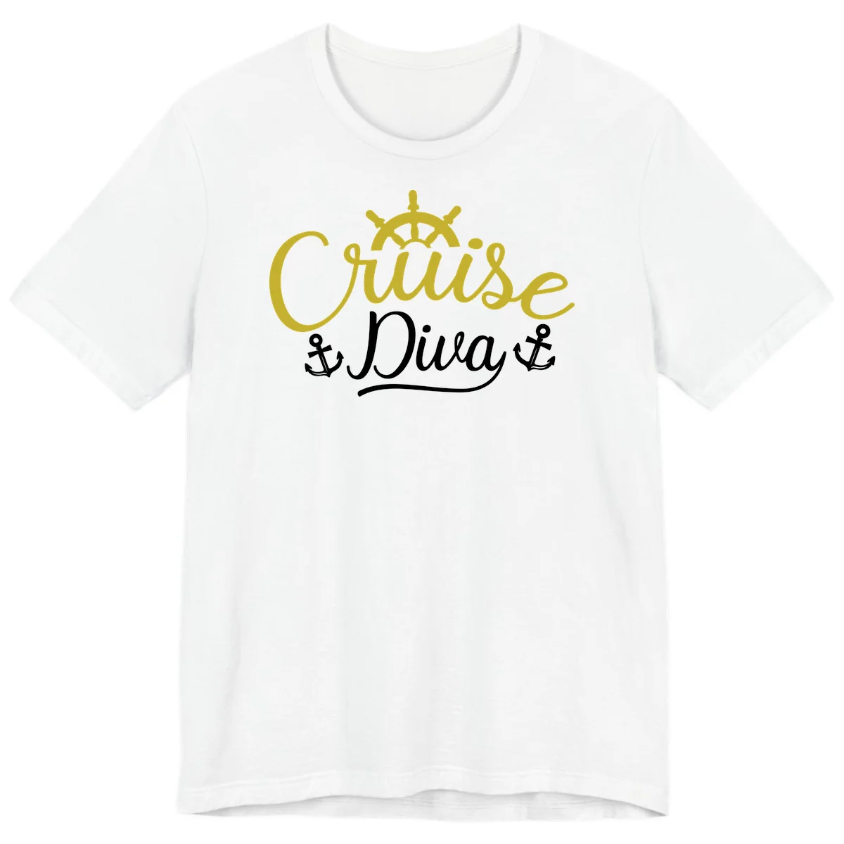 Cruise Diva Nautical Helm Premium T-Shirt for Women in White