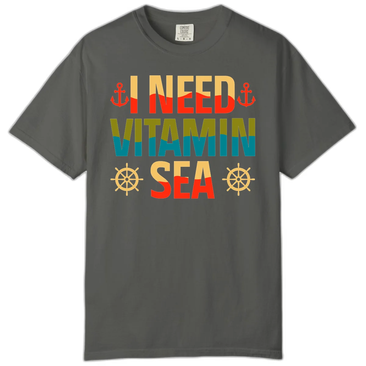 I Need Vitamin Sea Comfort Color T-Shirt in Pepper