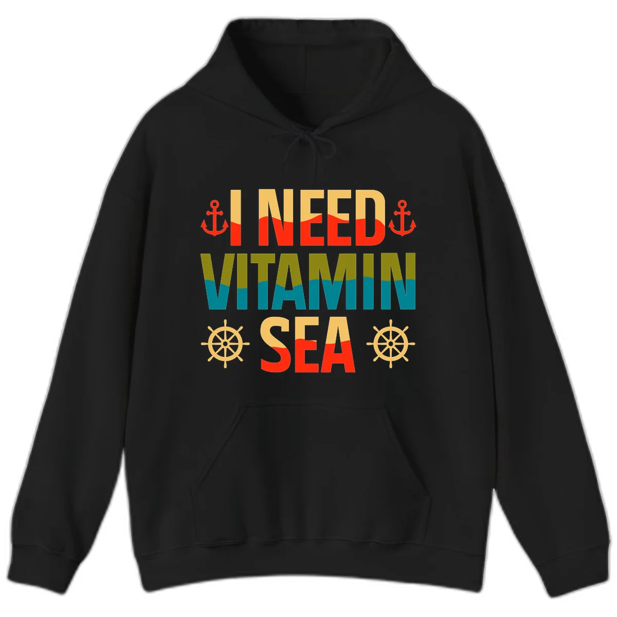 I Need Vitamin Sea Hoodie in Black