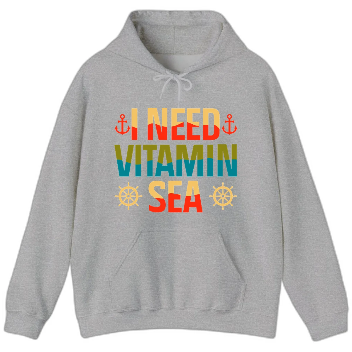 I Need Vitamin Sea Hoodie in Sport Grey