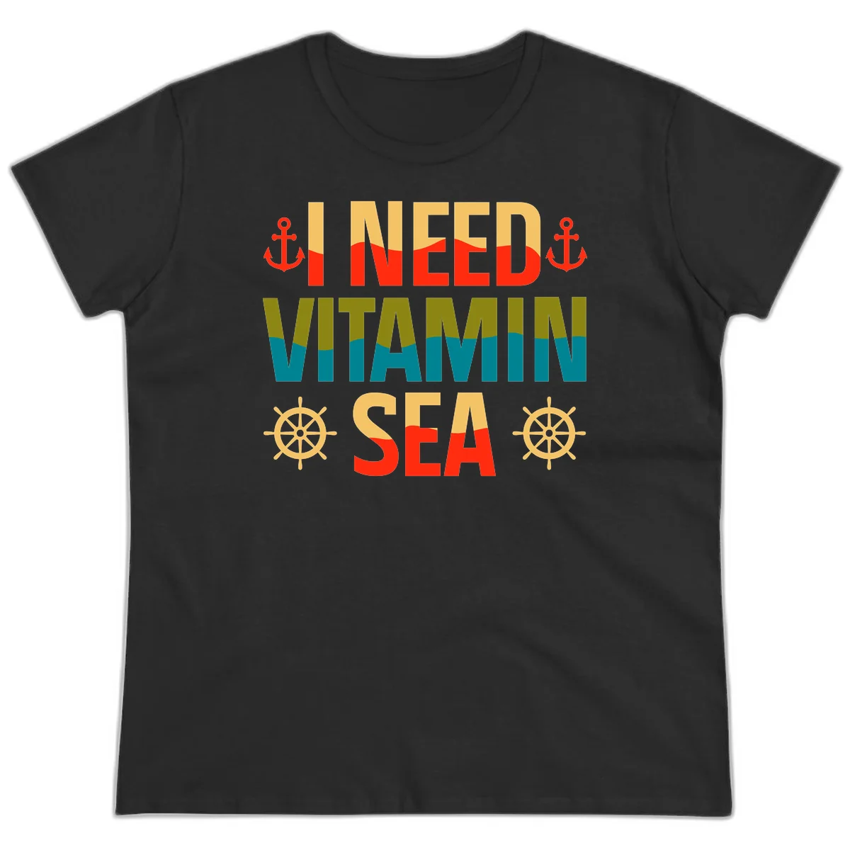 I Need Vitamin Sea Ladies Tee in Black