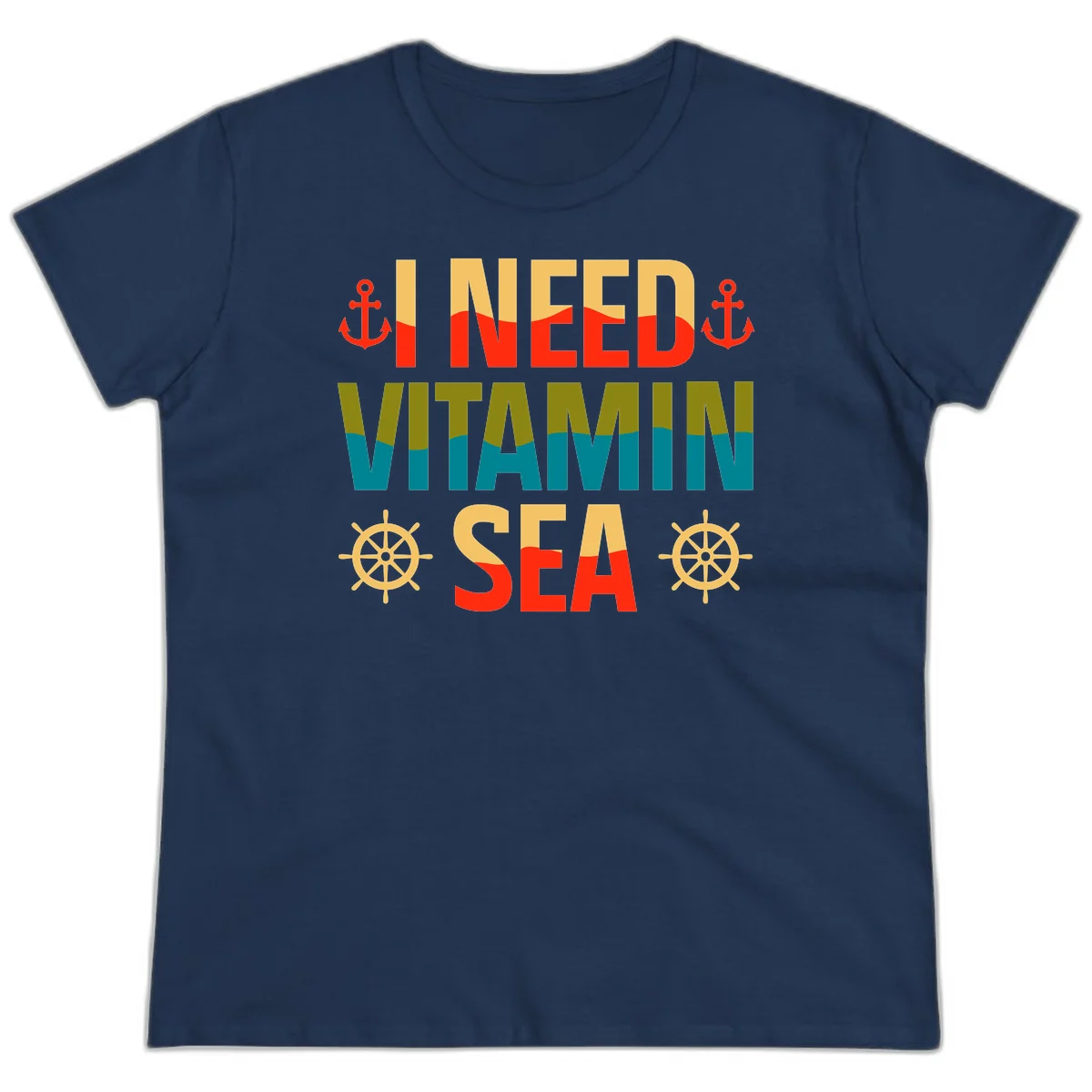 I Need Vitamin Sea Ladies Tee in Navy