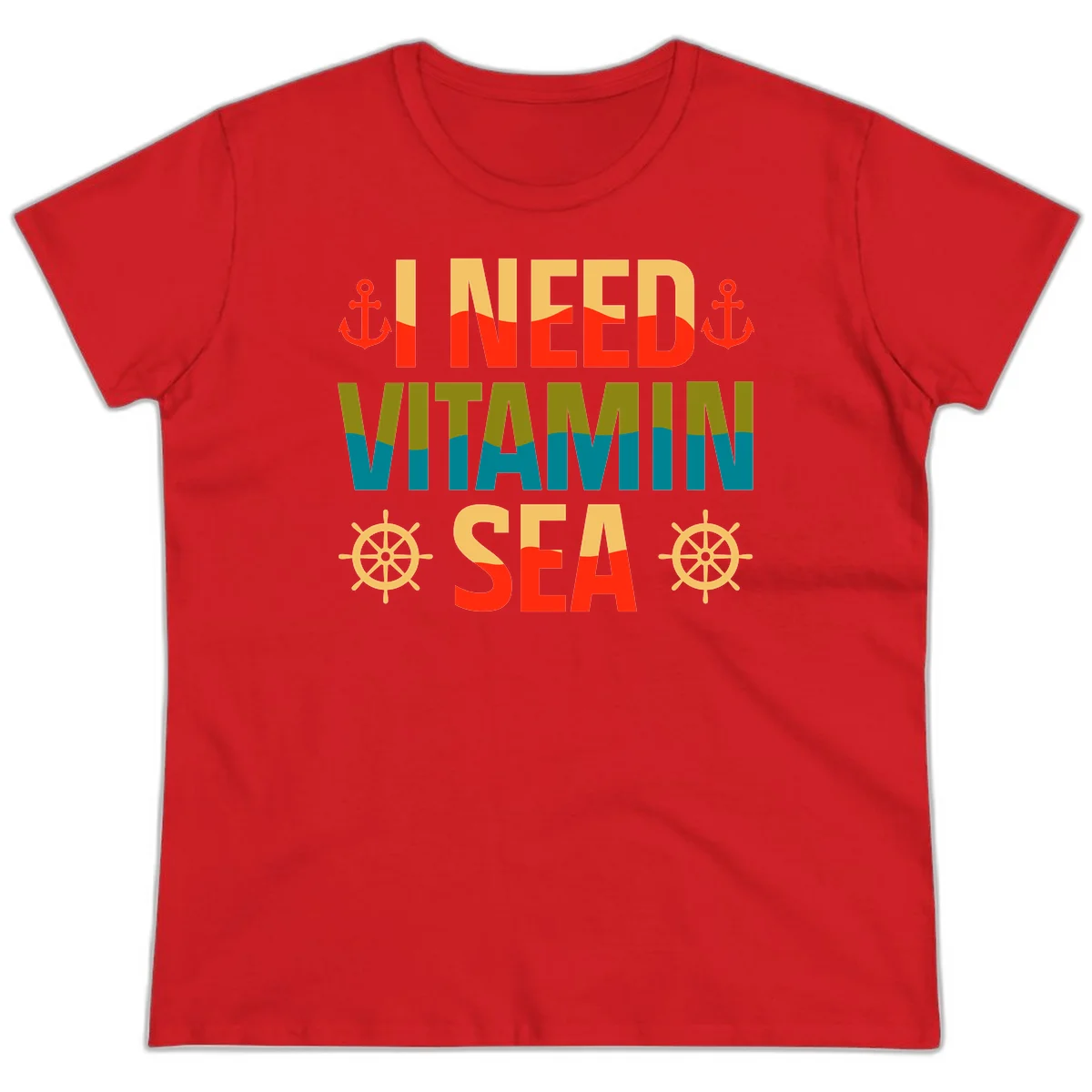 I Need Vitamin Sea Ladies Tee in Red