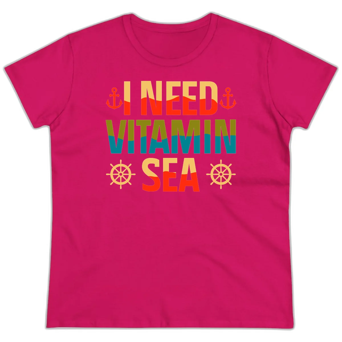 I Need Vitamin Sea Ladies Tee in Heliconia