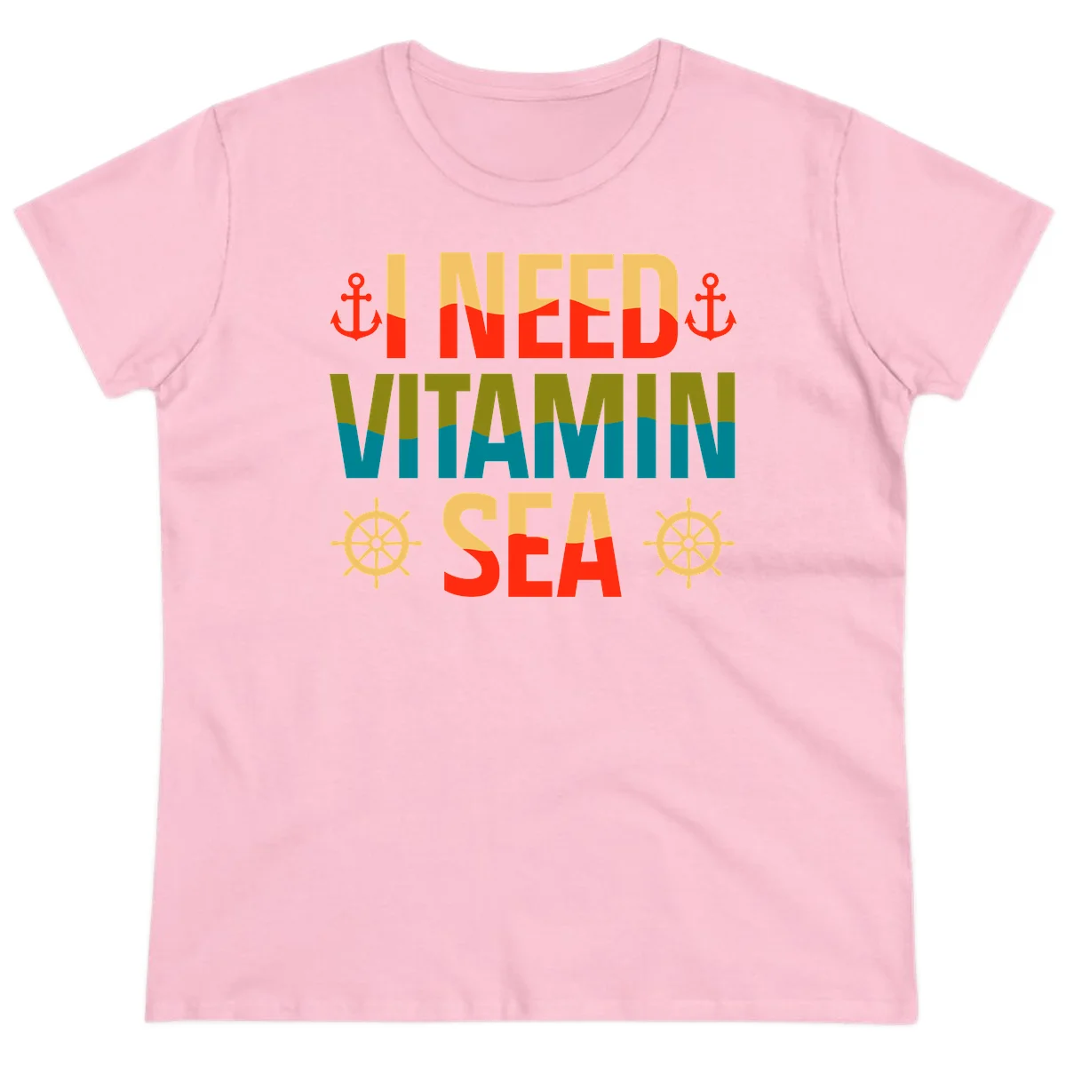 I Need Vitamin Sea Ladies Tee in Light Pink