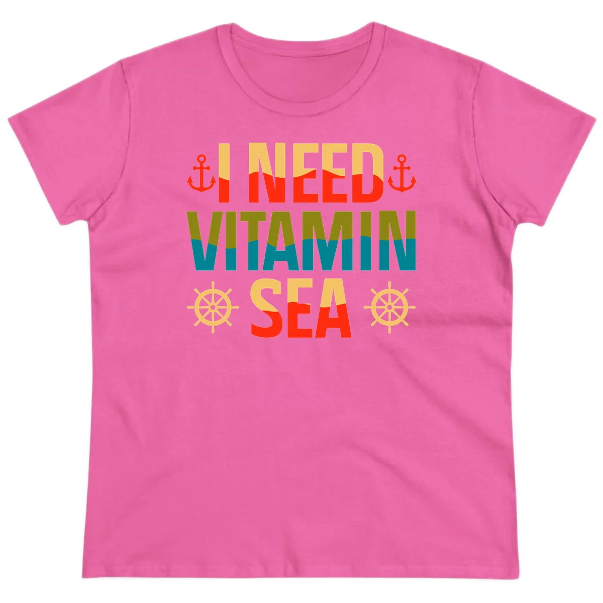 I Need Vitamin Sea Ladies Tee in Azalea