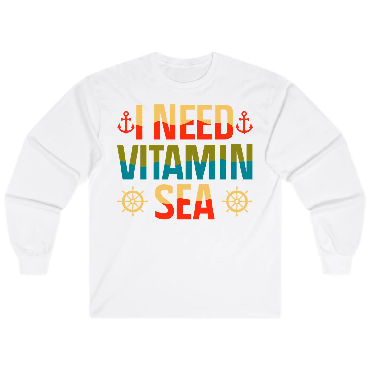 I Need Vitamin Sea Long Sleeve Tee in White