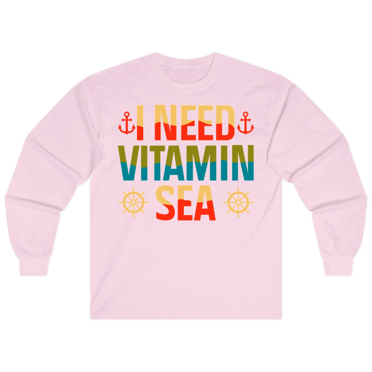 I Need Vitamin Sea Long Sleeve Tee in Light Pink