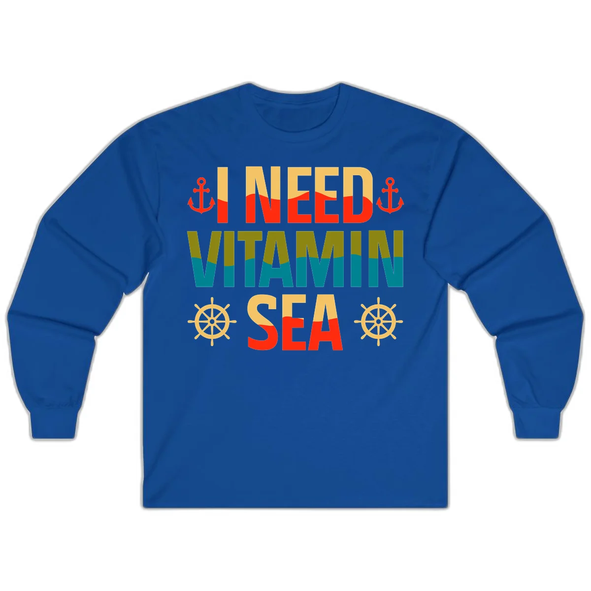 I Need Vitamin Sea Long Sleeve Tee in Royal