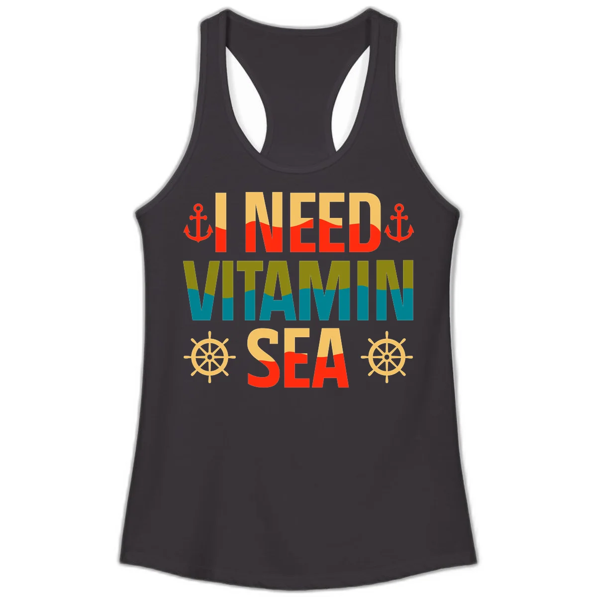 I Need Vitamin Sea Ladies Tank Top in Black