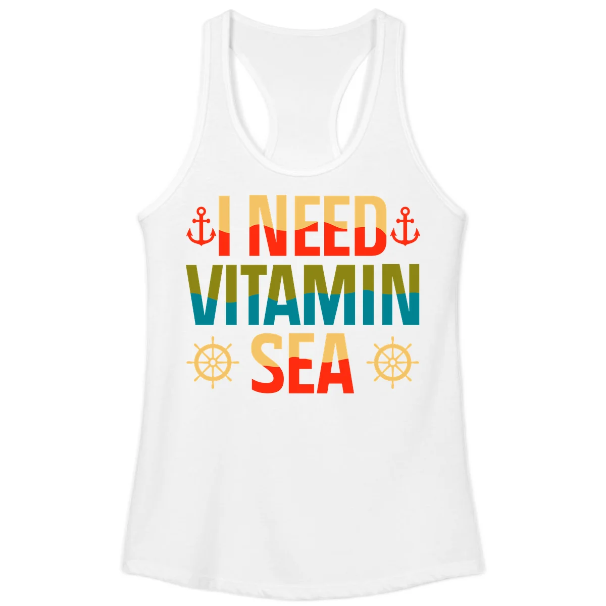 I Need Vitamin Sea Ladies Tank Top in White