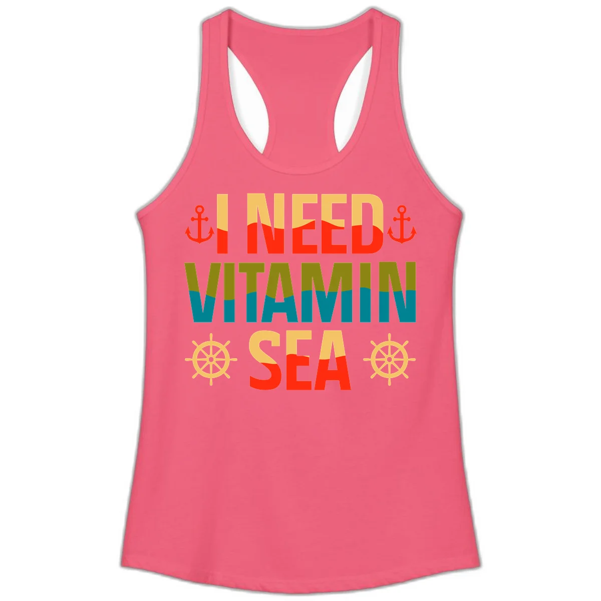 I Need Vitamin Sea Ladies Tank Top in Hot Pink
